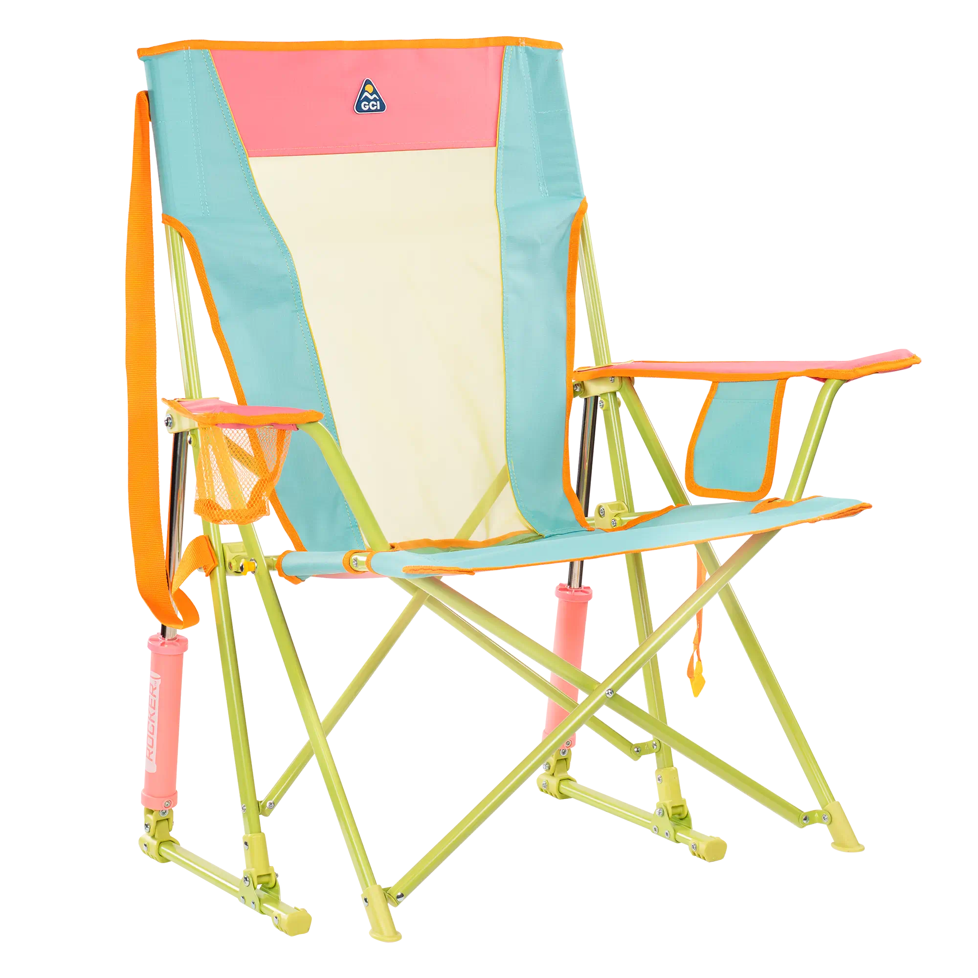 Premium All-Weather Comfort Pro Rocker - Choice 375 - Freestyle Rocker Portable Outdoor Folding Chair - Sweet Tea