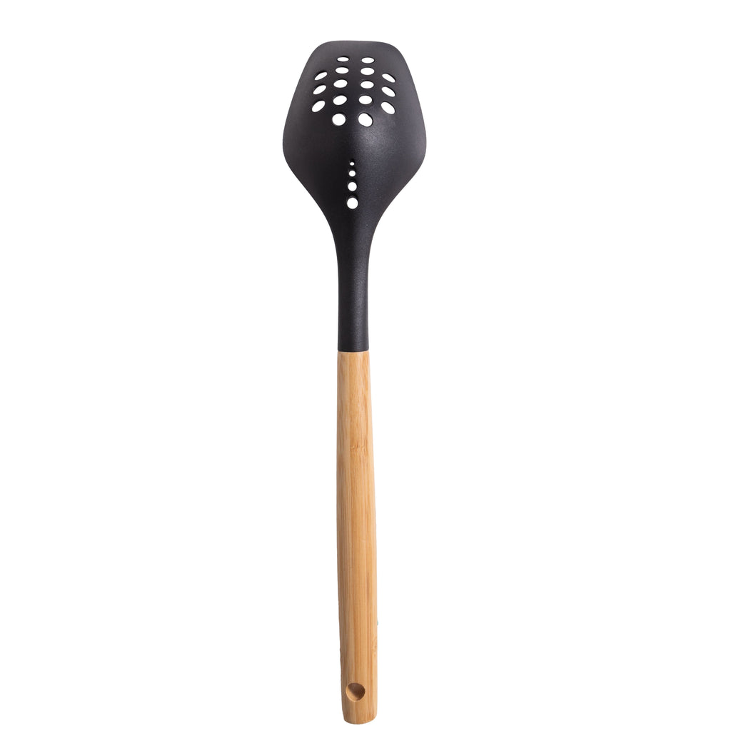 High-Precision Cooking Spoon with Bamboo Handle, 12.6"2.7", & Bamboo, Black - Heavy Duty Stainless Steel Kitchen Shears Detail