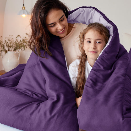 All-Season Lightweight Reversible 3-Piece Comforter Set All Seasons, Down Alternative Comforter with 2 Pillow Shams, Queen Size,... - Luxurious Quilted Duvet Cover Set Detail