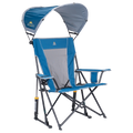 Patented Spring-Action SunShade Rocker - Choice 550 - Heavy-Duty Kickback Rocker with Beverage Holder - Neptune Blue
