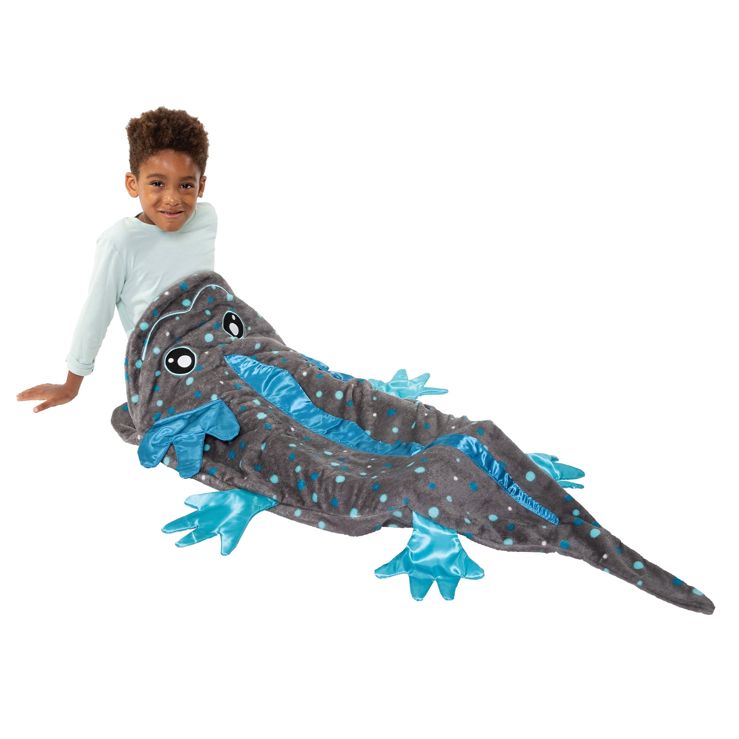 Super Soft Flannel Tails, The Original Wearable Blanket with Sleeves, Super Soft Throw Fleece, Axolotl, Ages 5+ - Luxury Knitted Decorative Throw Blanket with Fringes Detail
