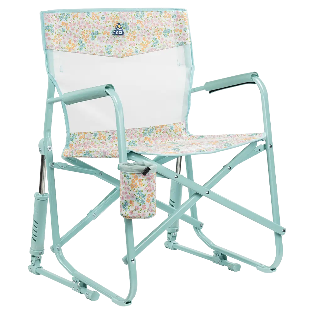 Heavy-Duty Freestyle Freestyle Rocker Elite - Choice 460 - Freestyle Rocker Portable Outdoor Folding Chair - Teal Sundress