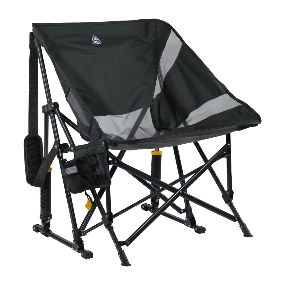 Patented Spring-Action Pod Rocker Elite - Choice 832 - Patented Spring-Action Rocking Chair for Camping - Dark Charcoal