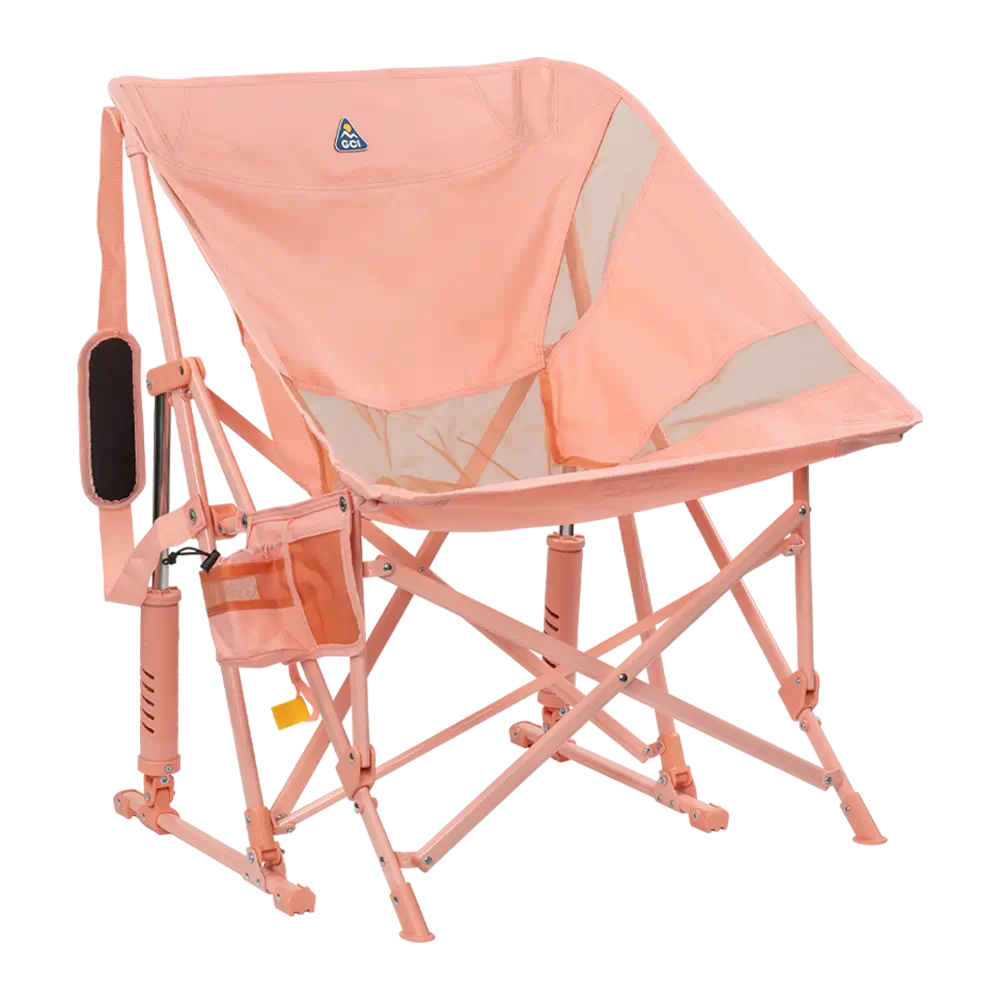 Patented Spring-Action Pod Rocker Elite - Choice 832 - Patented Spring-Action Rocking Chair for Camping - Soft Pink