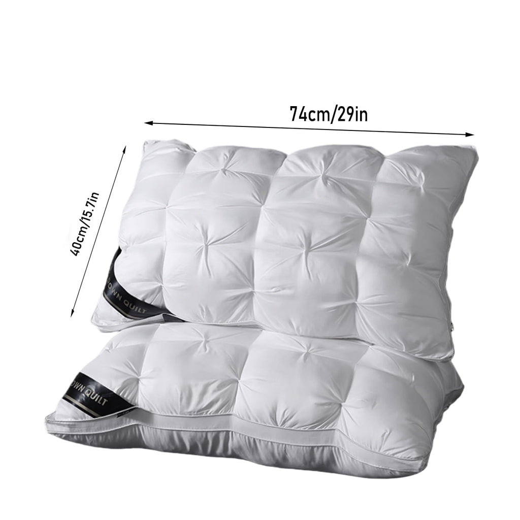 Hotel Collection 2-Pack White Twisted Bed Pillows (20" x 16.5") - Soft Plush Down Alternative, Breathable and Hypoallergenic, Standard... - Ergonomic Memory Foam Pillow for Neck Pain Support Detail