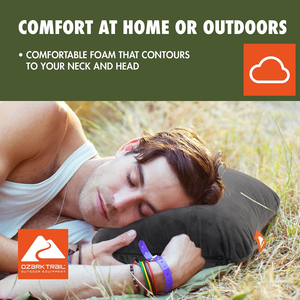 Ergonomic Memory Foam Dark Grey Memory Foam Camping Pillow for Adults - Ergonomic Memory Foam Pillow for Neck Pain Support Detail
