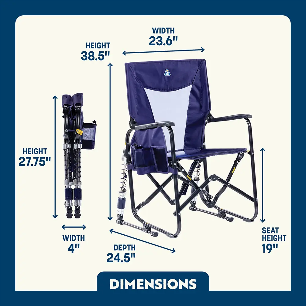 Luxury Camp Adjustable Rocker - Choice 573 - Patented Spring-Action Rocking Chair for Camping Detail