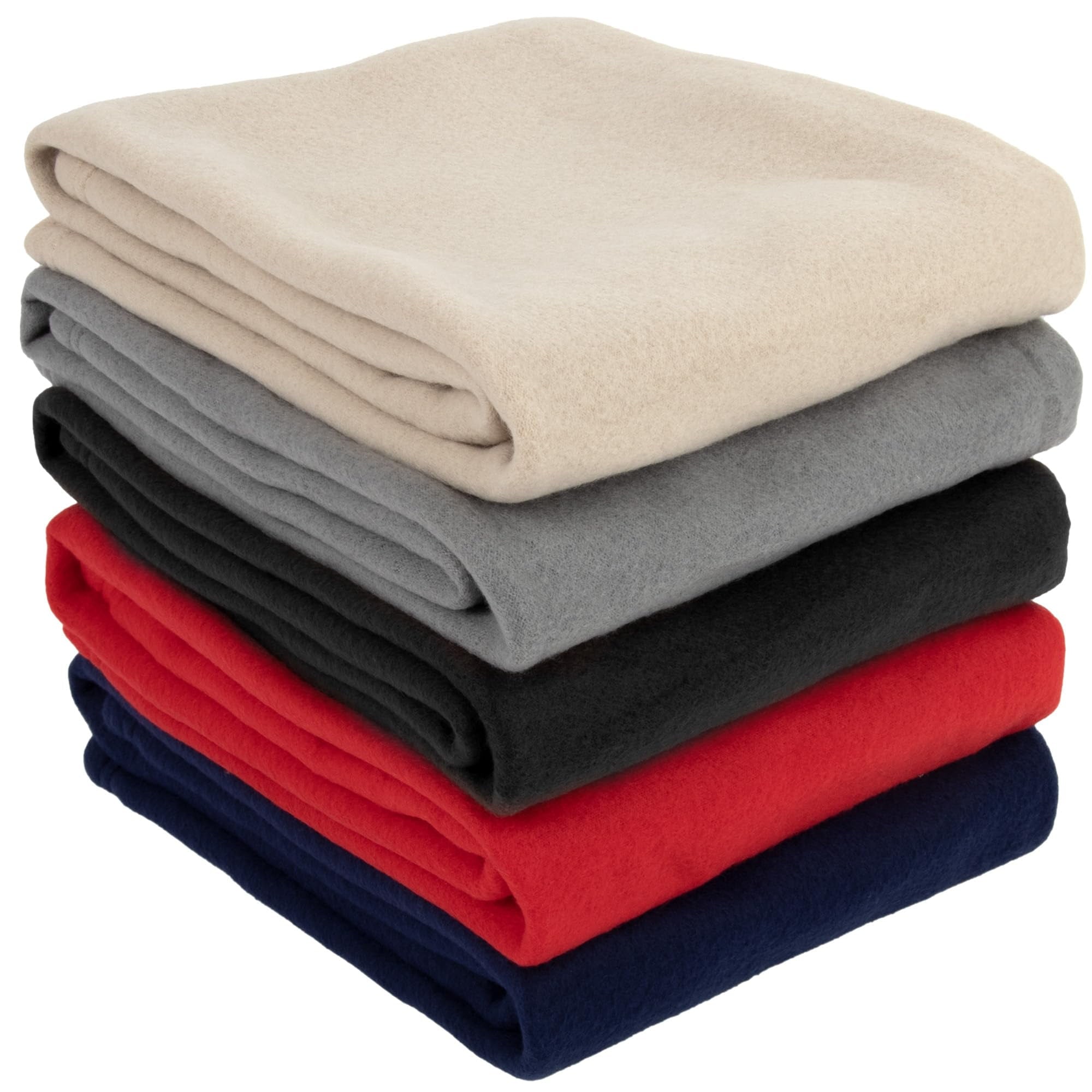 Cozy Fleece 24 pack Adult Soft Fleece 40"L x 30"L Twin Throw Blankets for Homeless, Wedding Favors, Home in Assorted Colors - Luxury Knitted Decorative Throw Blanket with Fringes Detail