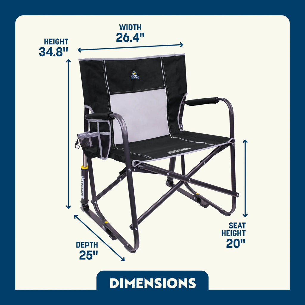 Luxury Camp Freestyle Rocker XL - Choice 552 - Heavy-Duty Kickback Rocker with Beverage Holder Detail