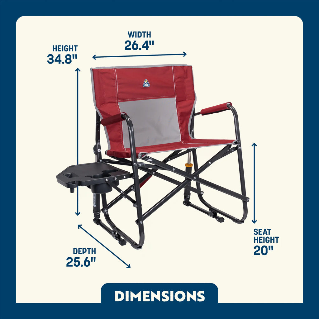 Smooth Motion Freestyle Rocker XL with Side Table - Choice 836 - Patented Spring-Action Rocking Chair for Camping Detail