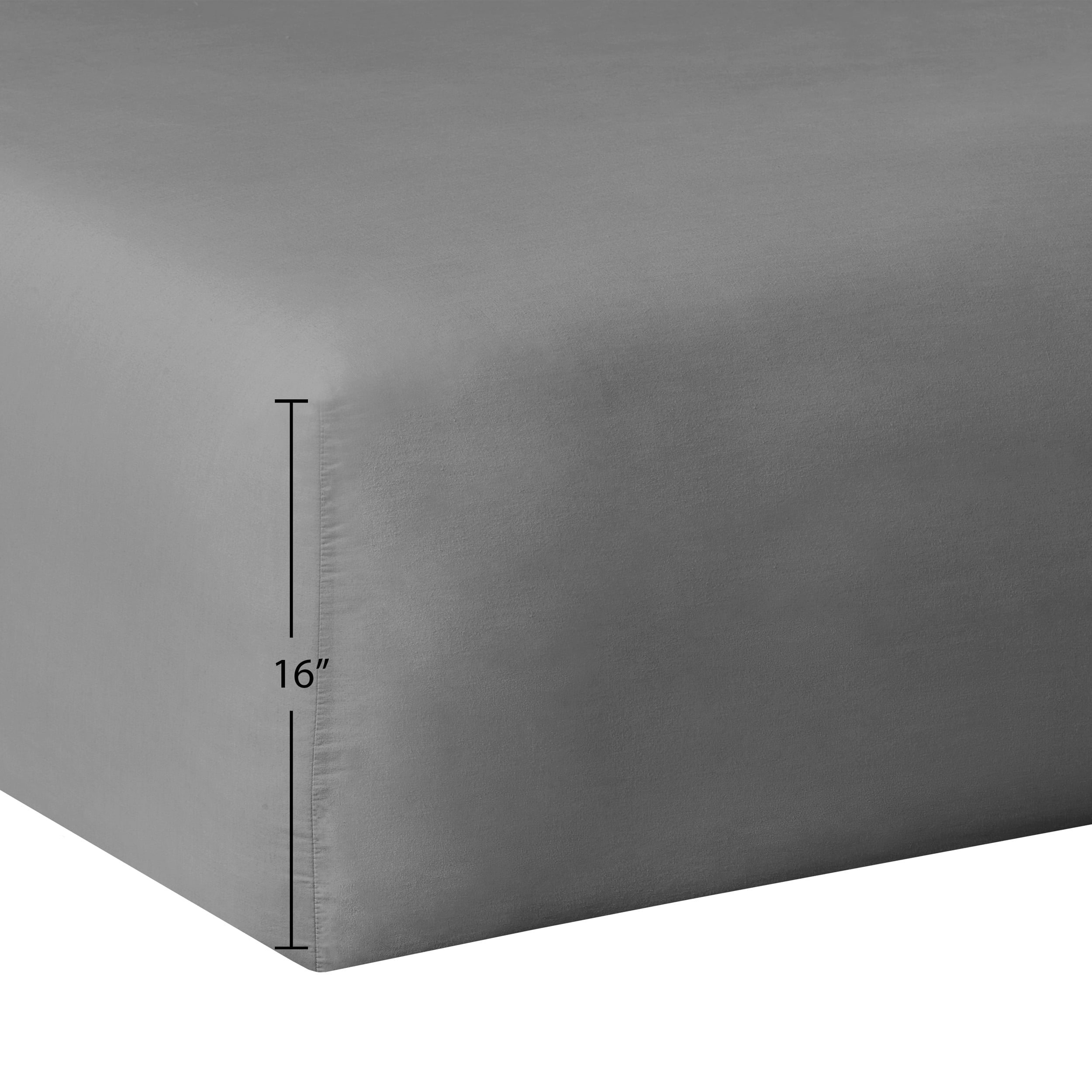 Cooling Sateen Solid Soothing-Gray Cotton Blend Fitted Sheet, Twin/Twin XL - Cooling Hotel Quality Bedding Sheets and Pillowcases Detail