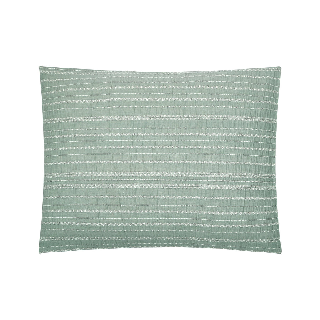 Hypoallergenic Cloud Crafted Woven 3-Piece Comforter Set, Green River, Full Queen, All Ages - Luxurious Quilted Duvet Cover Set Detail