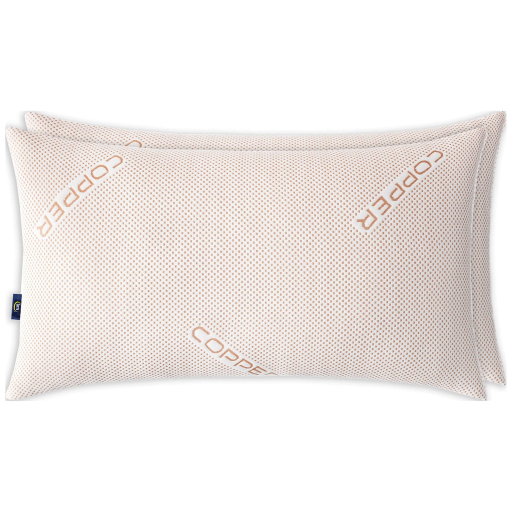 Ergonomic Memory Foam Copperloft King Bed Pillow, 2 Pack, Hypoallergenic - Ergonomic Memory Foam Pillow for Neck Pain Support Detail