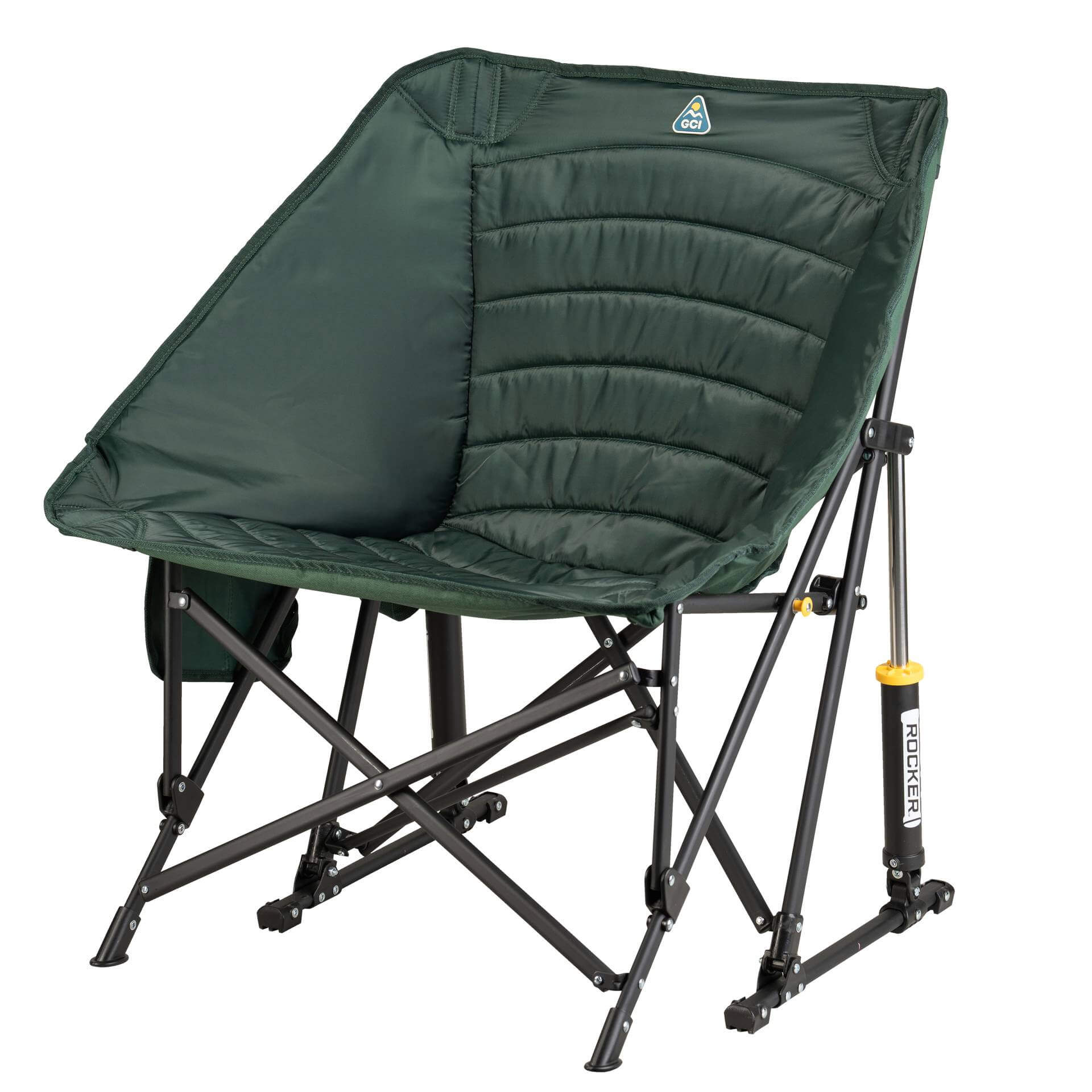 Luxury Camp Puff Rocker - Choice 731 - Heavy-Duty Kickback Rocker with Beverage Holder Detail