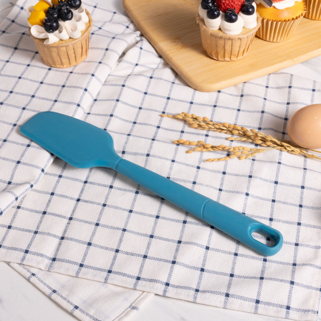 Durable Steel Silicone Food- Grade Blue 10.55" L Kitchen Spatula - Multi-Purpose Hand Tool for Daily Meal Prep Detail