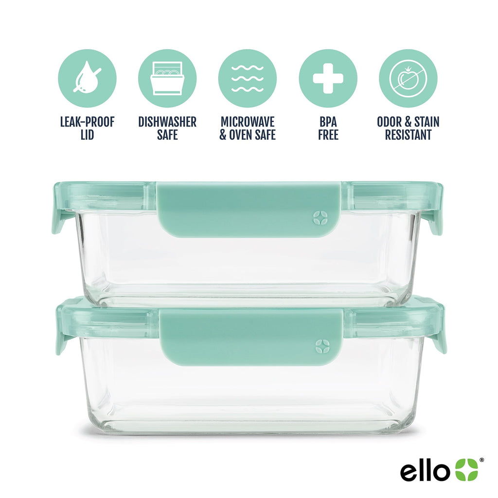 Playful Geometric 3.4 Cup 2 Pack Glass Meal Prep Containers with Locking Lids - Playful Star & Heart Shaped Geometric NeeDoh Detail