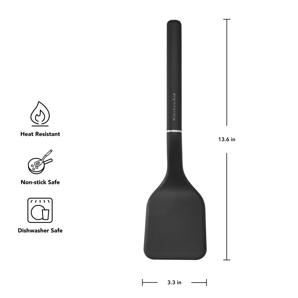Professional Grade 3-Piece Cooking Utensils Set with Ergonomic Handles, Black - Multi-Purpose Hand Tool for Daily Meal Prep Detail
