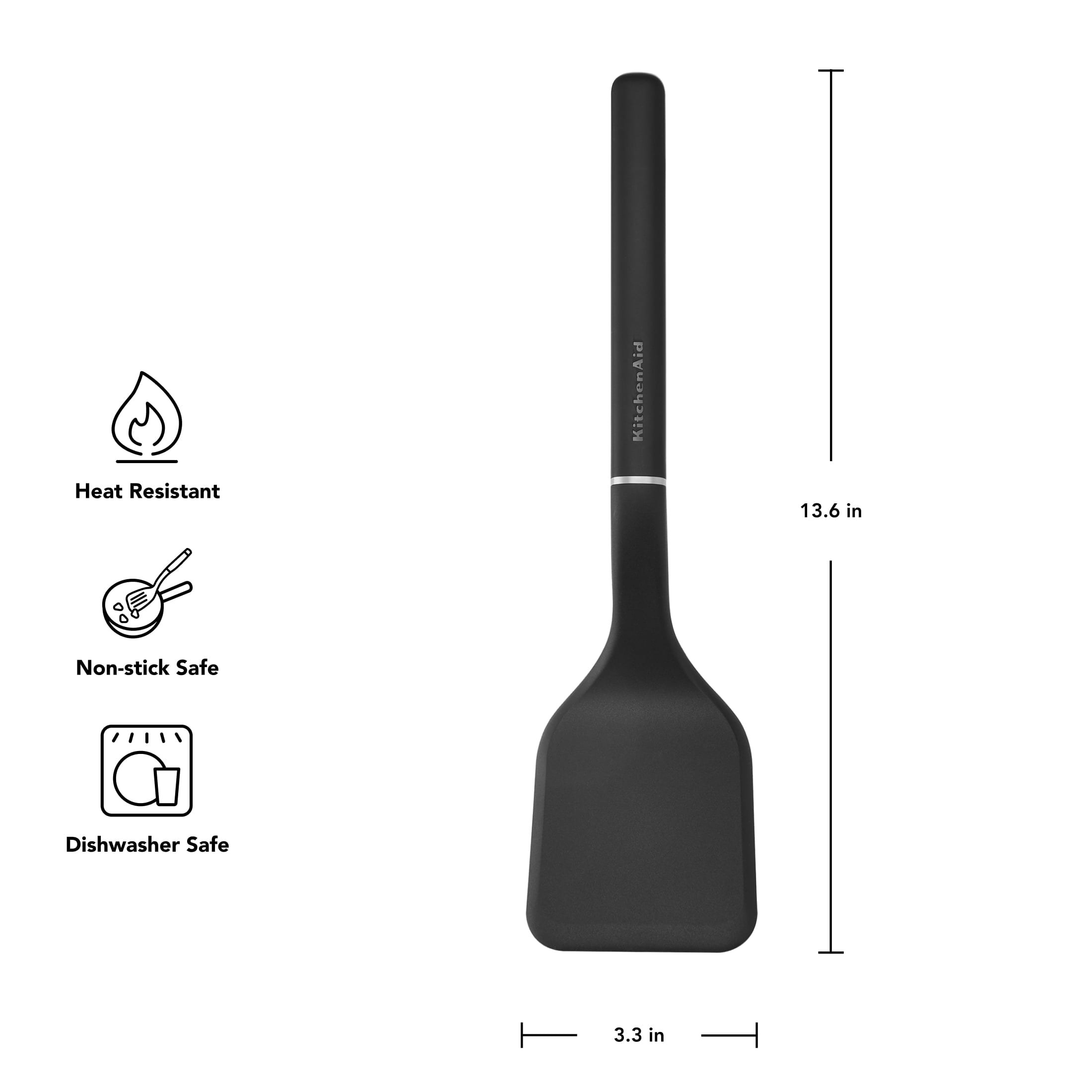 Professional Grade 3-Piece Cooking Utensils Set with Ergonomic Handles, Black - Multi-Purpose Hand Tool for Daily Meal Prep Detail