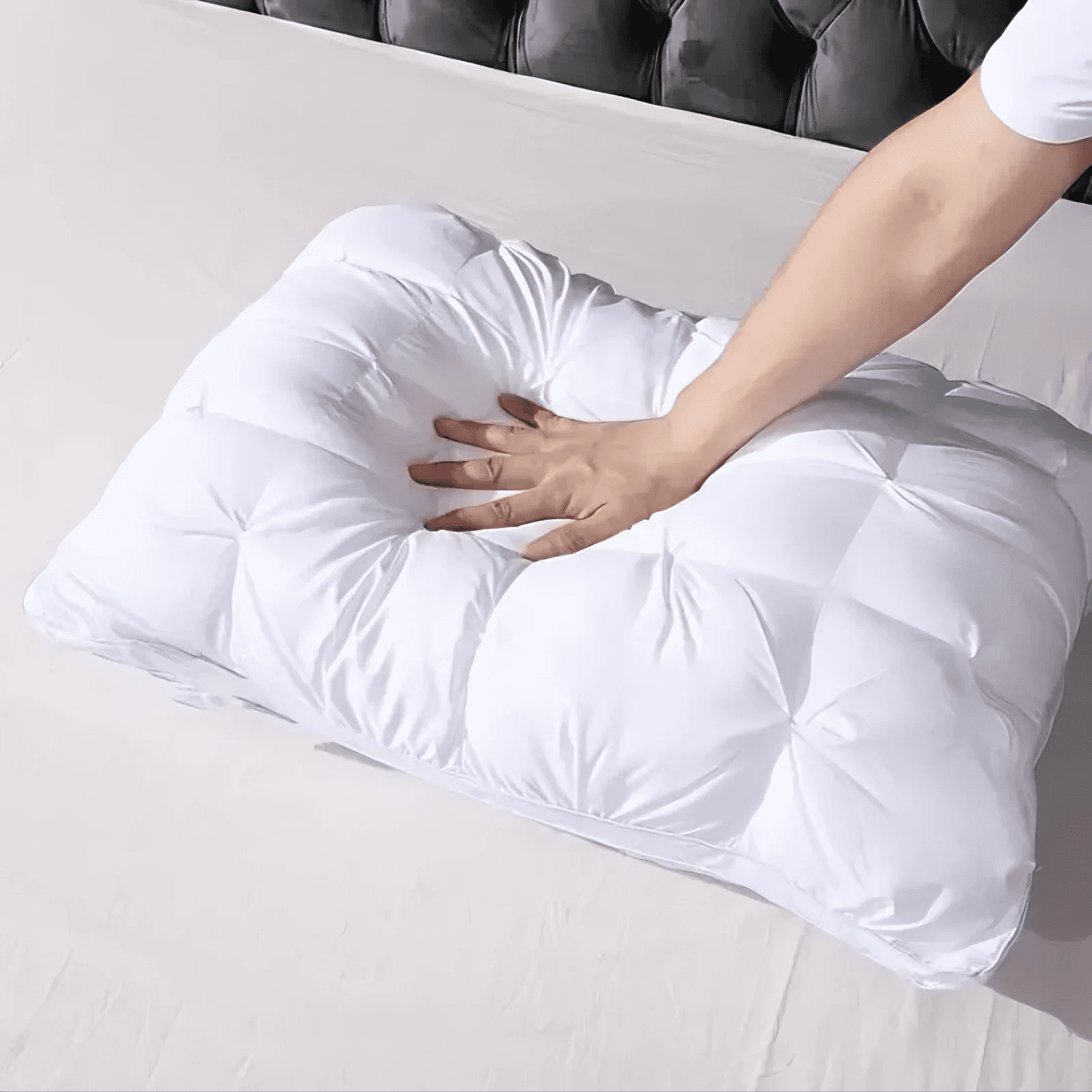 Decorative Plump Queen Size Bed Pillows Set of 2, Hotel Quality, Down Alternative Gusseted Bed Pillows for Side, Back, or Stomach Slee... - Hotel Quality Plush Sleeping Pillows Detail