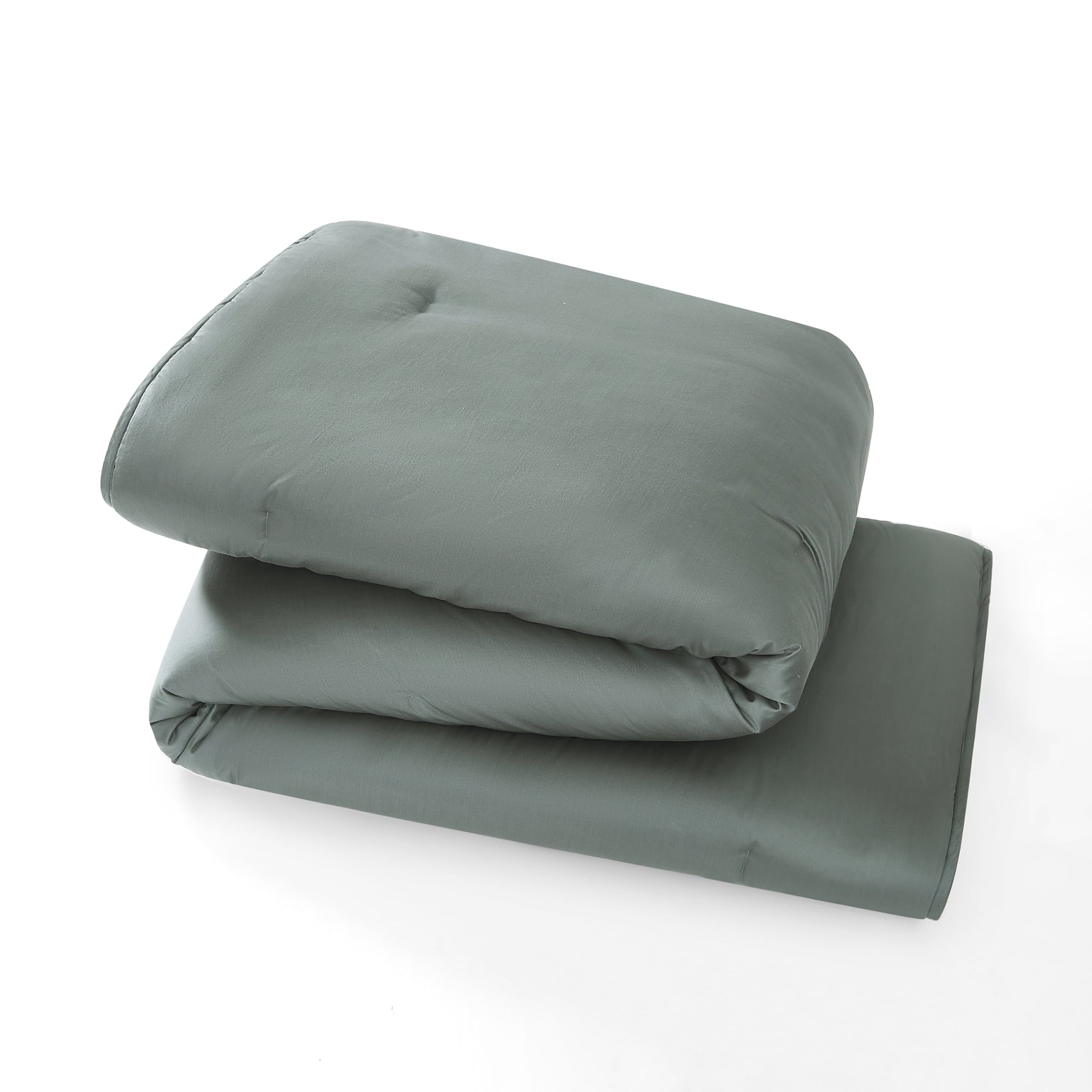 Luxurious Quilted 3-Piece 400 Thread Count Flag Stone Green Cotton Lyocell Blend Comforter Set, Adult King - Cloud-Like Soft Lightweight Bed Comforter Detail
