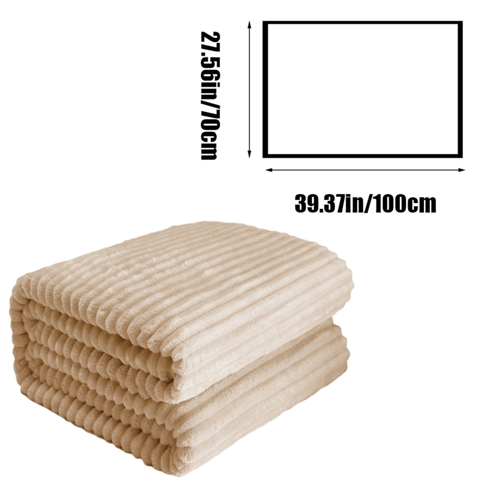 Reversible Sherpa Extra Large Throw Blanket for Couch Home Office Hotel 100% Cotton Super Soft Blanket for Adult 47"x70" Khaki - Luxury Knitted Decorative Throw Blanket with Fringes Detail