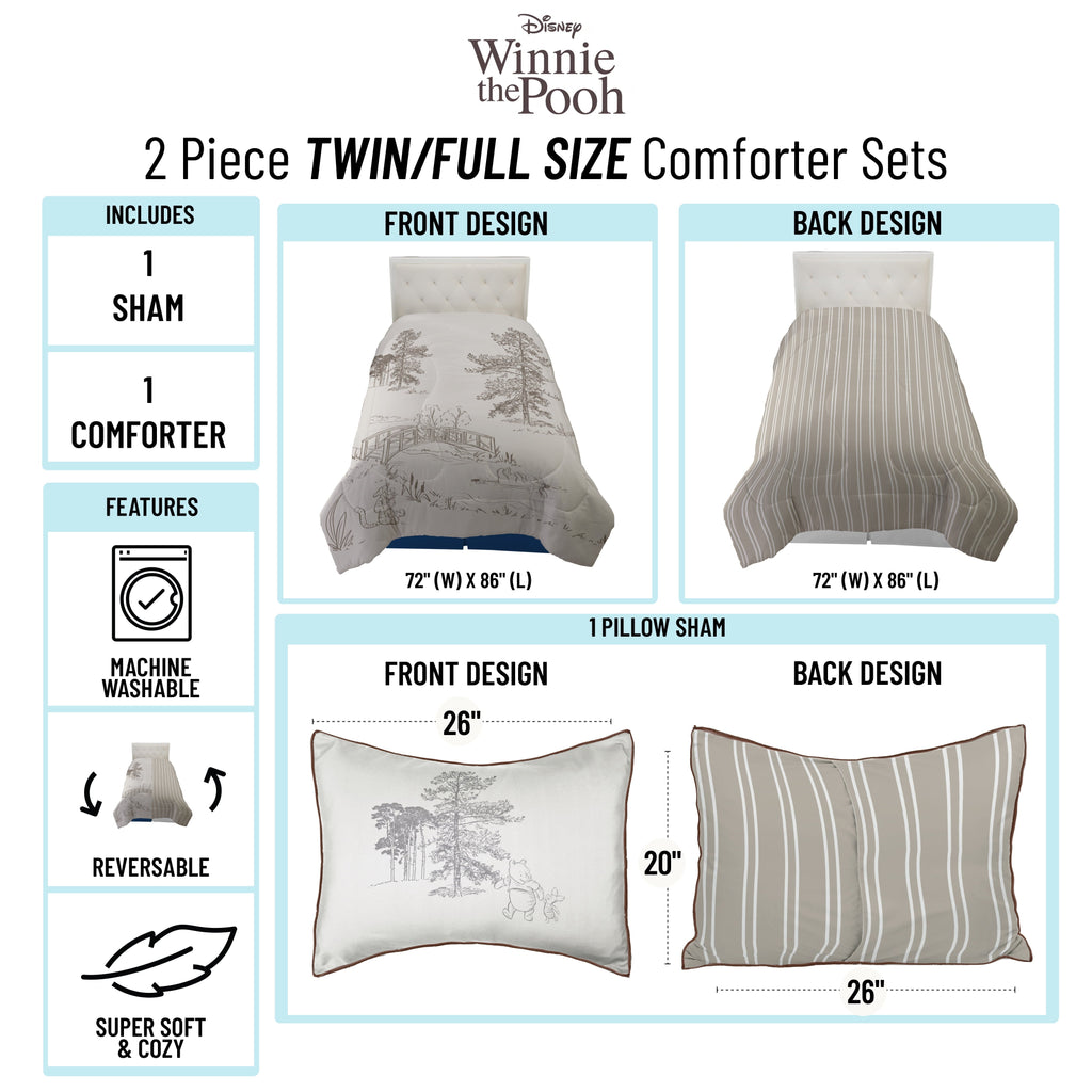 Luxurious Quilted Kids 2 Piece Khaki Comforter and Sham Bedding Set, Twin/Full - Luxurious Quilted Duvet Cover Set Detail
