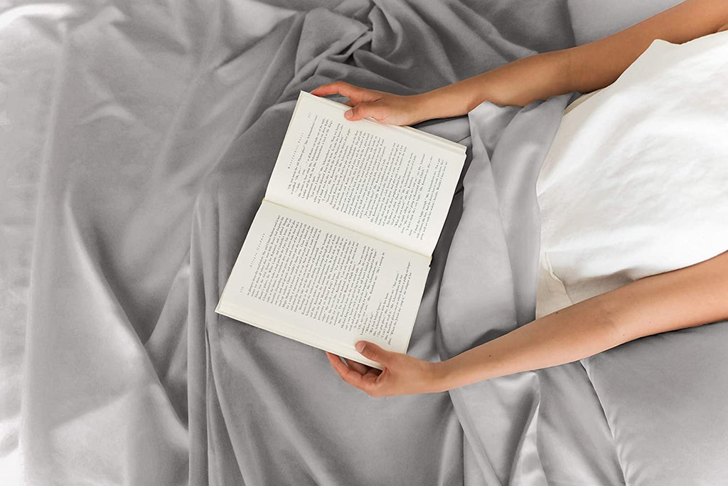 Cooling Sateen 4-Piece 400 Thread Count Cotton Sheet Set - King Size 100% Cotton Sateen Bed Sheets Fits 18"-24" Mattresse... - Luxury Bed Sheet Set with Deep Pockets Detail
