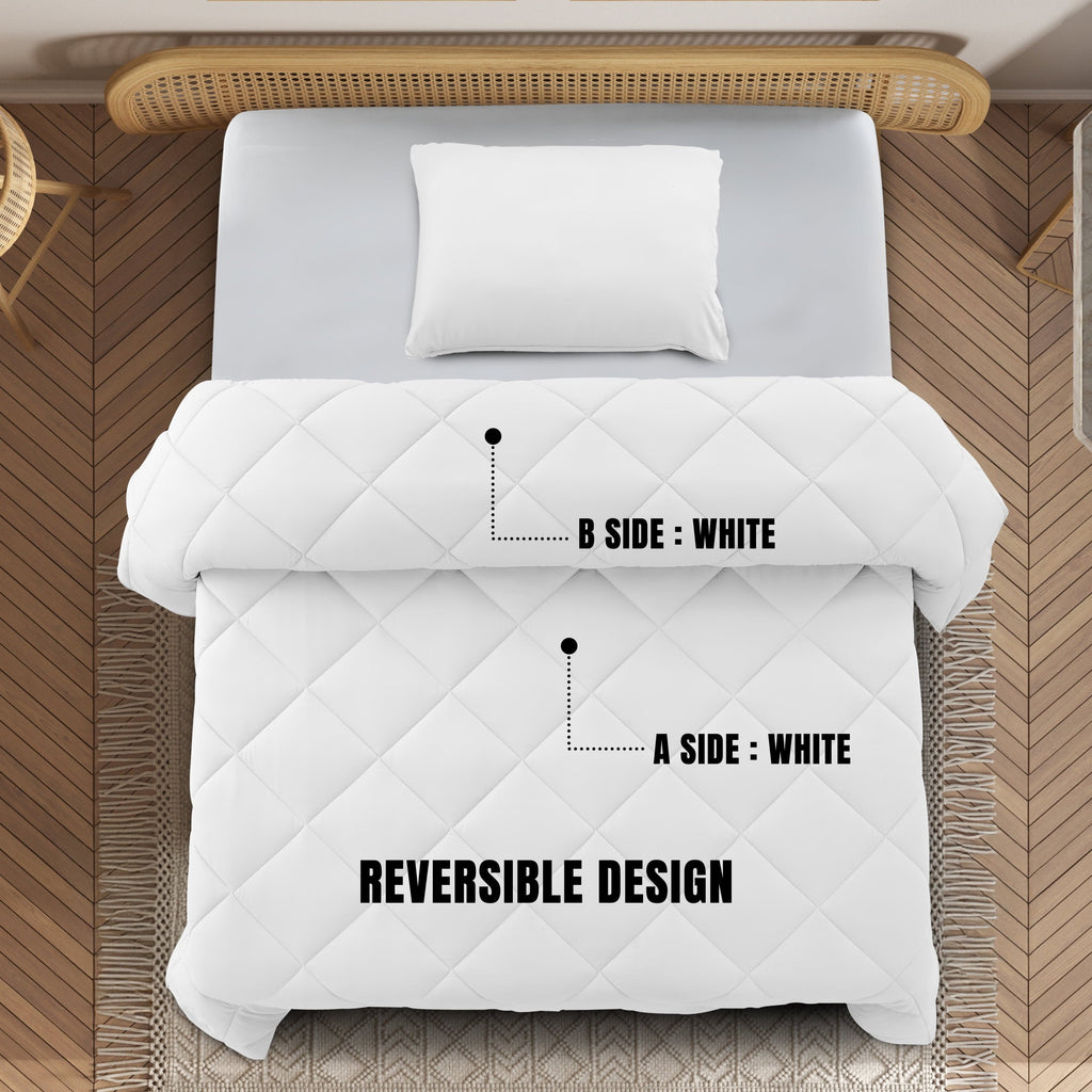 Heavyweight Warmth Lux Decor All-Season Comforter Sets Twin Size 2 PC, Reversible Bedding Set with Diamond Quilted Design Comforter and ... - Luxurious Quilted Duvet Cover Set Detail