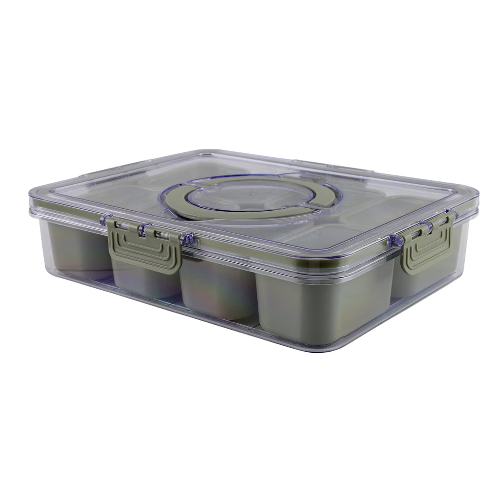 Playful Geometric 8-Compartment Snackle Box, Charcuterie and Snack Container, Divided Serving Tray with Lids and Handle, Dishwasher Saf... - Deliciously Soft Cupcake Sensory Glob Detail