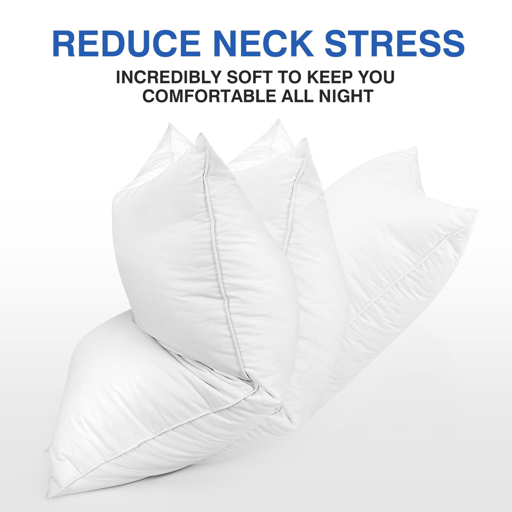 Decorative Plump Pillows and Bed Pillows Queen Size for Sleeping,With 2 Set of Soft Cotton Cover- Pack of 2 - Ergonomic Memory Foam Pillow for Neck Pain Support Detail