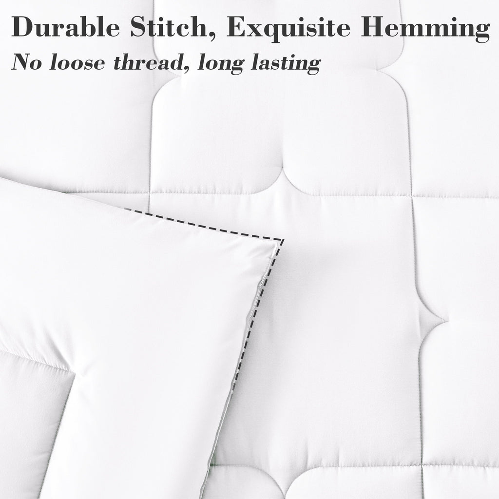 Luxurious Quilted 3-Piece Queen Comforter Set - All-Season Down Alternative Bedding Bundle with 2 Pillow Shams, Premium Soft Bedding Se... - Hypoallergenic Ultra-Fluffy Quilt for Winter Detail