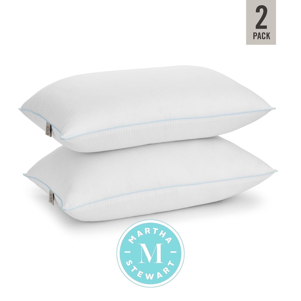 Ergonomic Memory Foam Classic Stripe Bed Pillows Standard / Queen Size Set Of 2, Enhanced Loft Plush Pillow for All Sleep Positions, 20" x ... - Decorative Throw Pillow Cushion for Sofa & Bed Detail