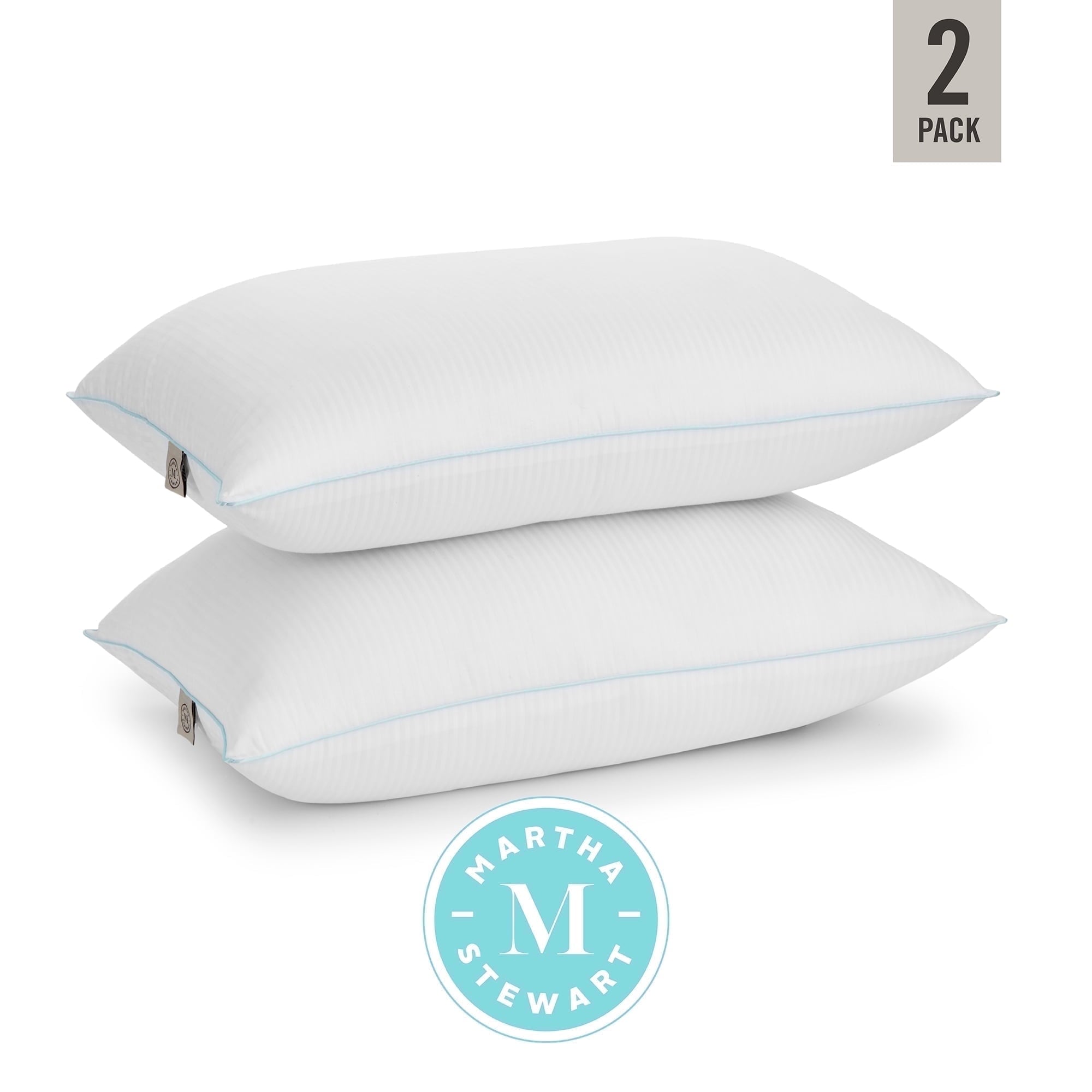 Ergonomic Memory Foam Classic Stripe Bed Pillows Standard / Queen Size Set Of 2, Enhanced Loft Plush Pillow for All Sleep Positions, 20" x ... - Decorative Throw Pillow Cushion for Sofa & Bed Detail