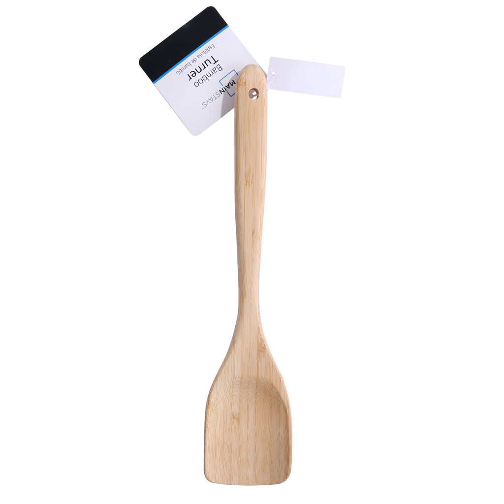 Heavy Duty Bamboo Turner, Crafted , Cooking and Kitchen, 12.99 x 2.67 x 0.59 inch. - Multi-Purpose Hand Tool for Daily Meal Prep Detail
