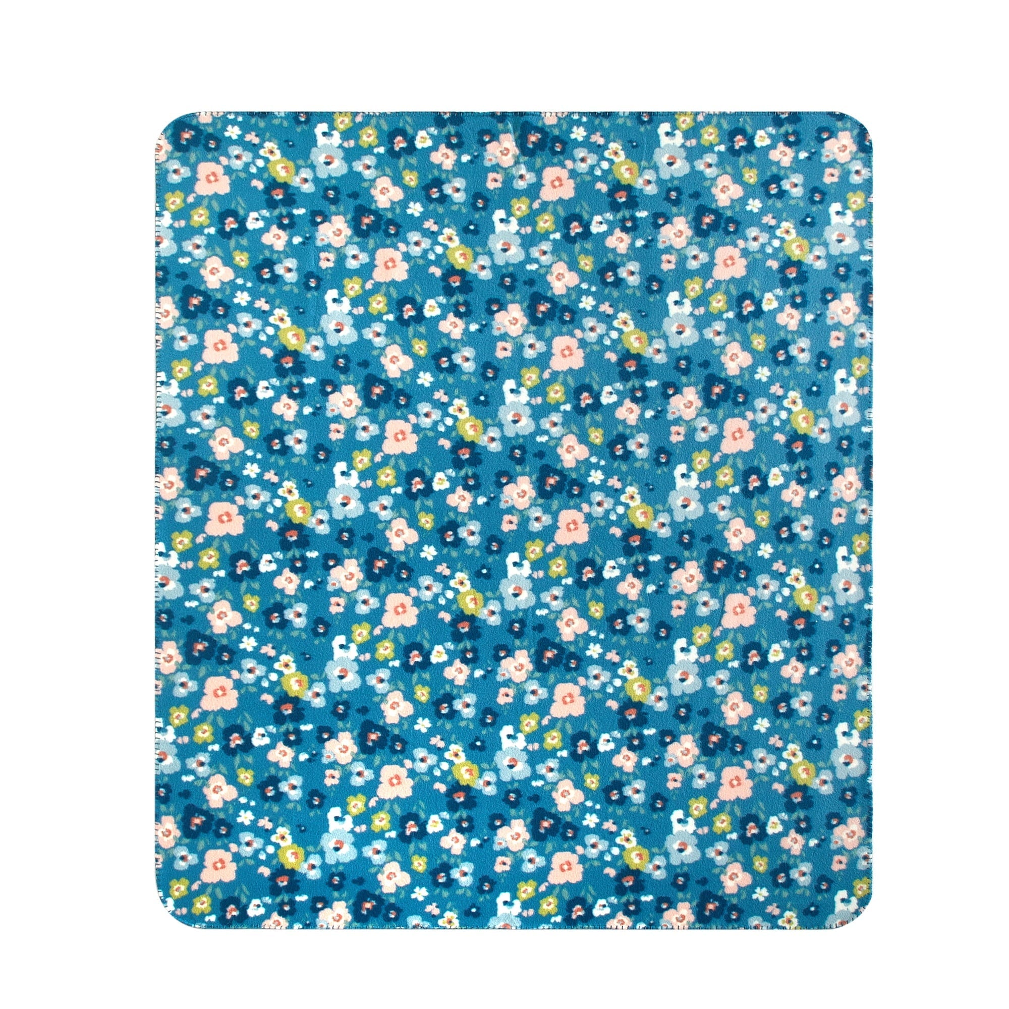 Super Soft Flannel Cozy Fleece Throw Blanket Delightful Floral 50" x 60", All Ages - Luxury Knitted Decorative Throw Blanket with Fringes Detail