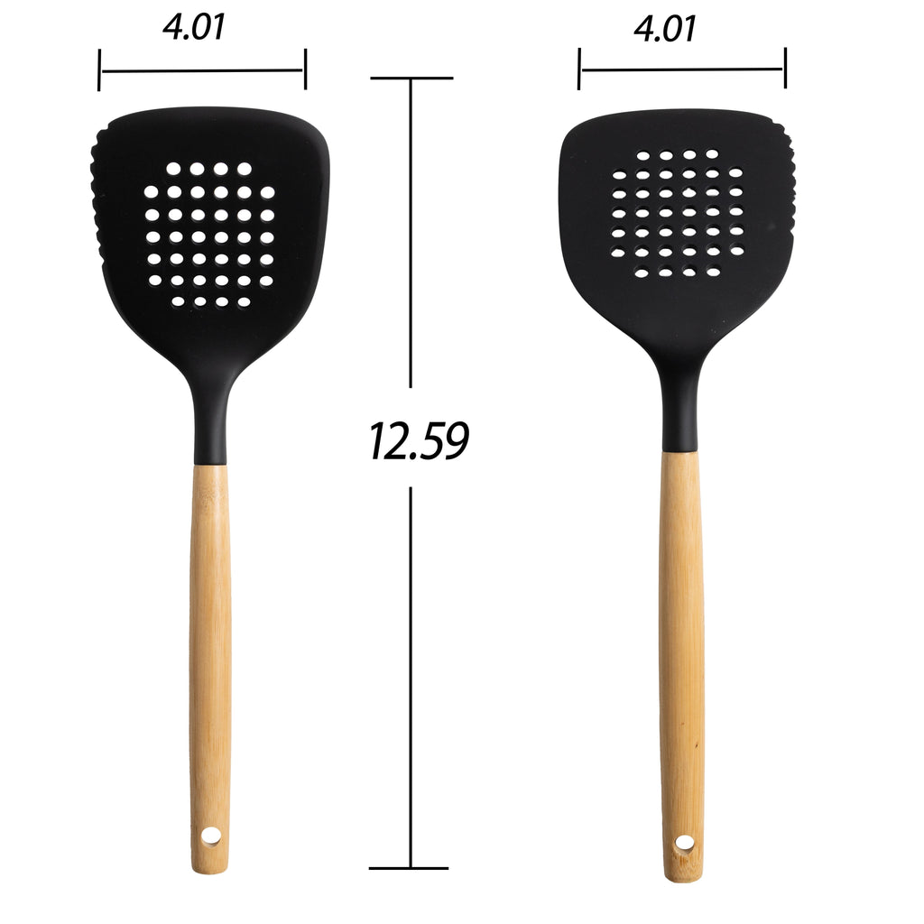 Chef-Quality Kitchen and Cooking Utensil Turner, 13" L, Black - High-Precision Culinary Tool for Baking & Cooking Detail