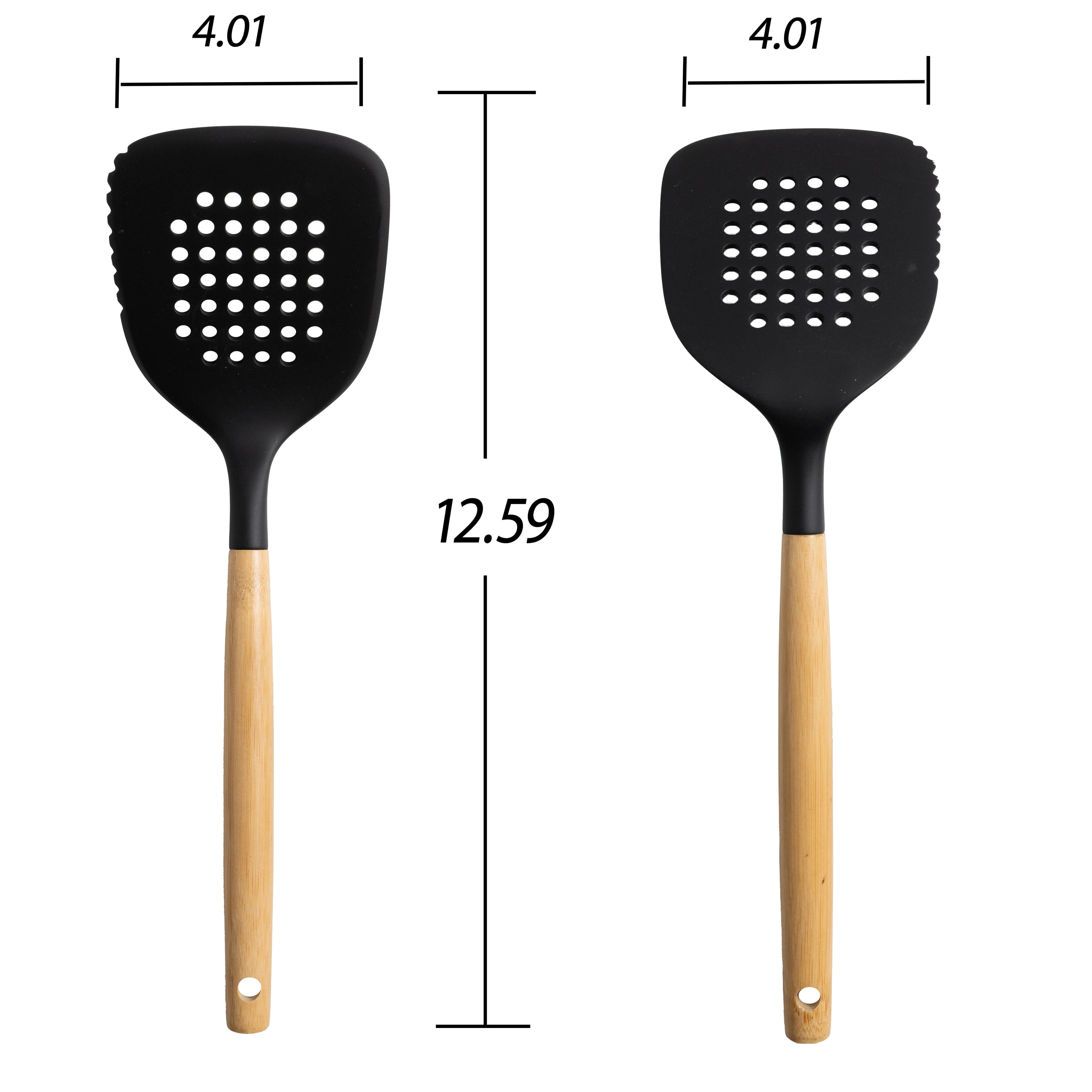 Chef-Quality Kitchen and Cooking Utensil Turner, 13" L, Black - High-Precision Culinary Tool for Baking & Cooking Detail