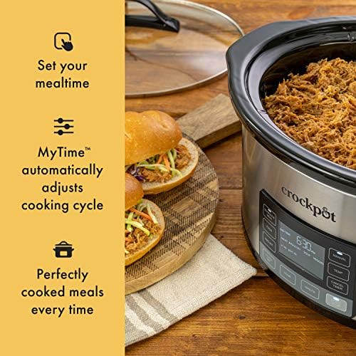 Large Capacity Crock-Pot MyTime 6 Quart Programmable Slow Cooker S08D - Digital Crock Pot Slow Cooker for Family Meals Detail