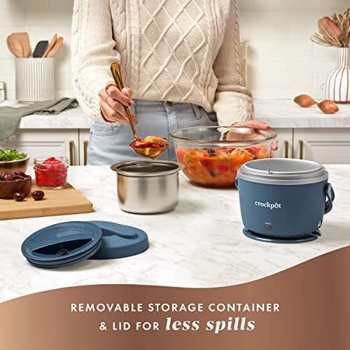 Mini Personal Crock-Pot Electric Lunch Box Food Warmer 20oz – Faded Blue S22V - Portable Electric Lunch Box Food Warmer Detail