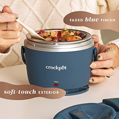 Mini Personal Crock-Pot Electric Lunch Box Food Warmer 20oz – Faded Blue S22V - Portable Electric Lunch Box Food Warmer Detail