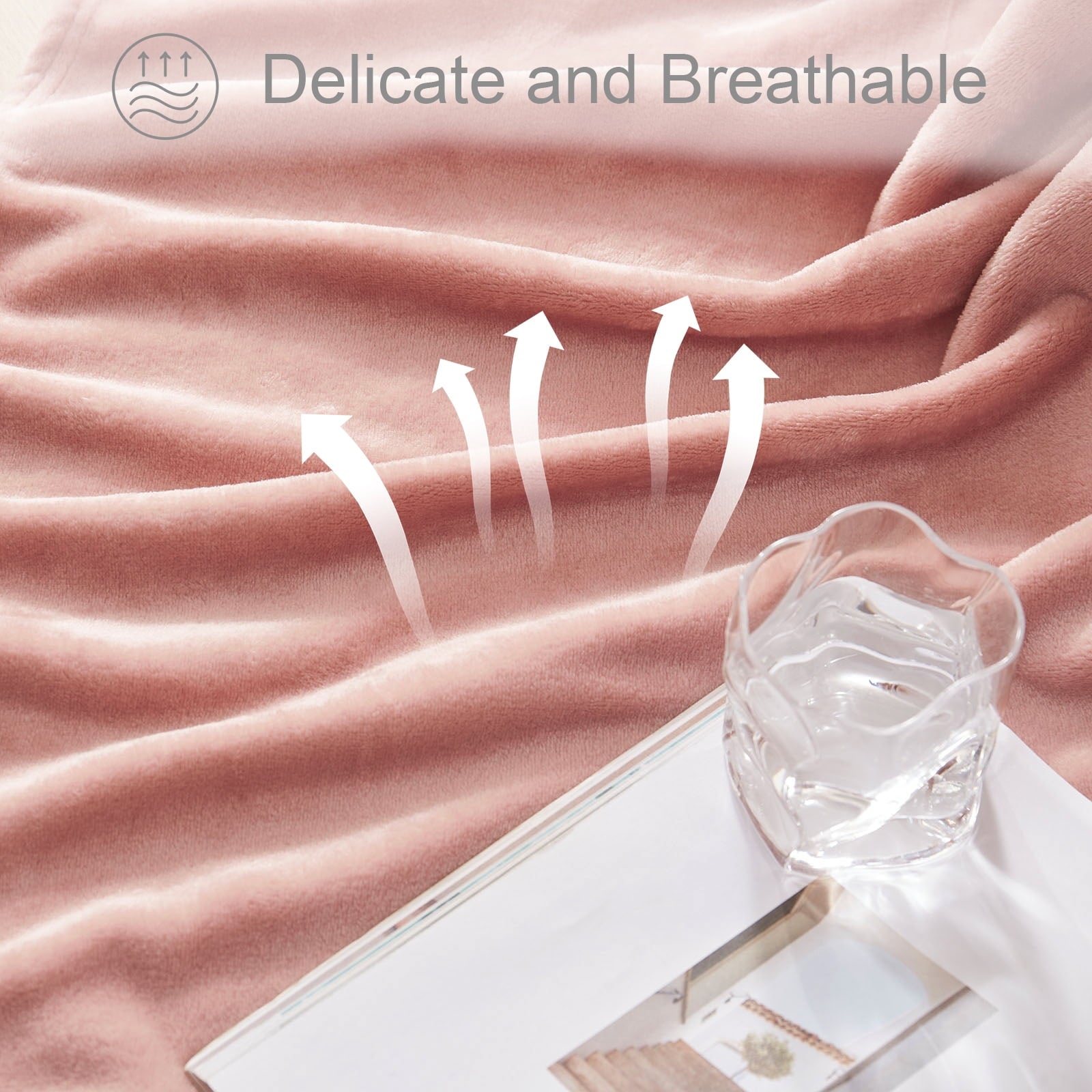 Cozy Fleece Fleece Throw Blanket for Couch, Sofa, Super Soft and Warm Blankets, Pink Throw All Season Use, Cozy, Plush, Lightweig... - Cozy Fleece Throw Blanket for Couch & Bed Detail
