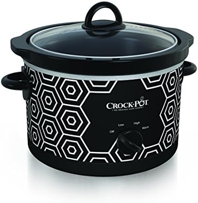 Oval Ceramic Crock-Pot 4.5 Quart Portable Slow Cooker – Black & White S11W - Large Capacity Electric Stew Pot & Slow Cooker - Default Title