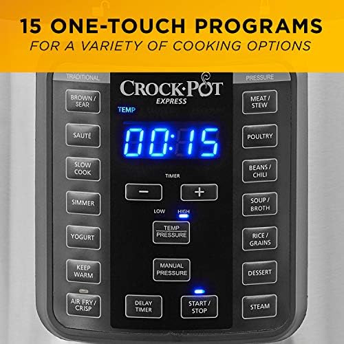Speed-Cooking Crock-Pot Express Crisp 8 Quart 10-in-1 Pressure Cooker S06F - High-Pressure Instant Pot for Quick Family Dinners Detail