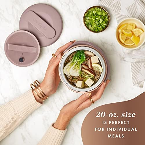 Self-Heating Crock-Pot Electric Lunch Box Food Warmer 20oz – Blush Pink S18G - Mini Personal Food Warmer for Healthy Meal Prep Detail