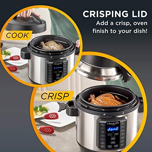 Speed-Cooking Crock-Pot Express Crisp 8 Quart 10-in-1 Pressure Cooker S06F - High-Pressure Instant Pot for Quick Family Dinners Detail