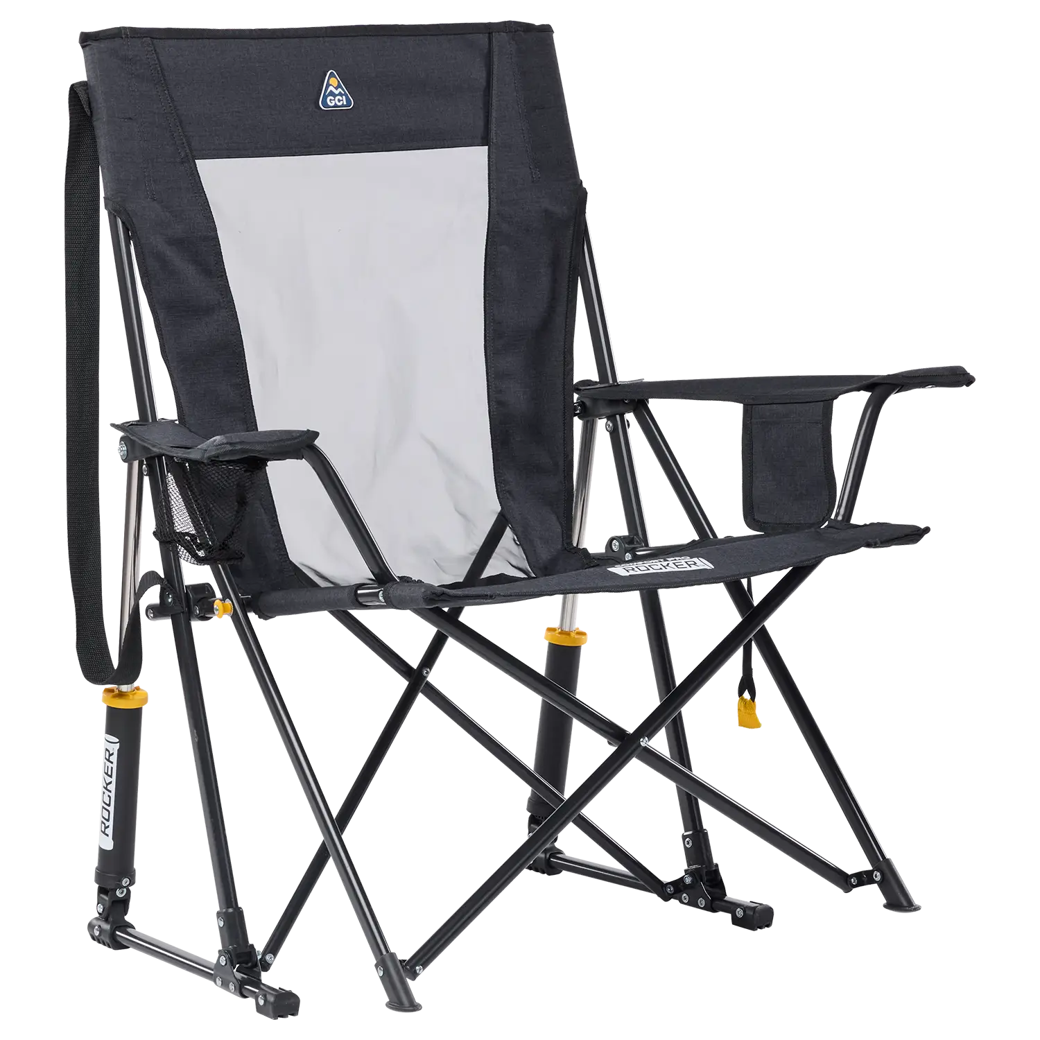 Smooth Motion Comfort Pro Rocker XL - Choice 107 - Freestyle Rocker Portable Outdoor Folding Chair - Heathered Charcoal