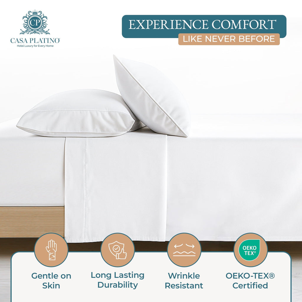 Cooling Sateen Bed Sheets Set – 6 Piece, 600 Thread Count, 100% Cotton Sheets, Hotel Luxury Sateen Finish, 15" Deep Pocket, Easy to ... - Luxury Bed Sheet Set with Deep Pockets Detail
