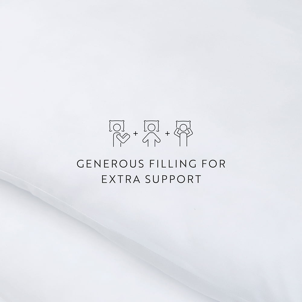 Hotel Collection Plush Bed Pillows 2-Pack For All Sleep Styles - Back, Side and Stomach Sleepers - in King Size - Hotel Quality Plush Sleeping Pillows Detail