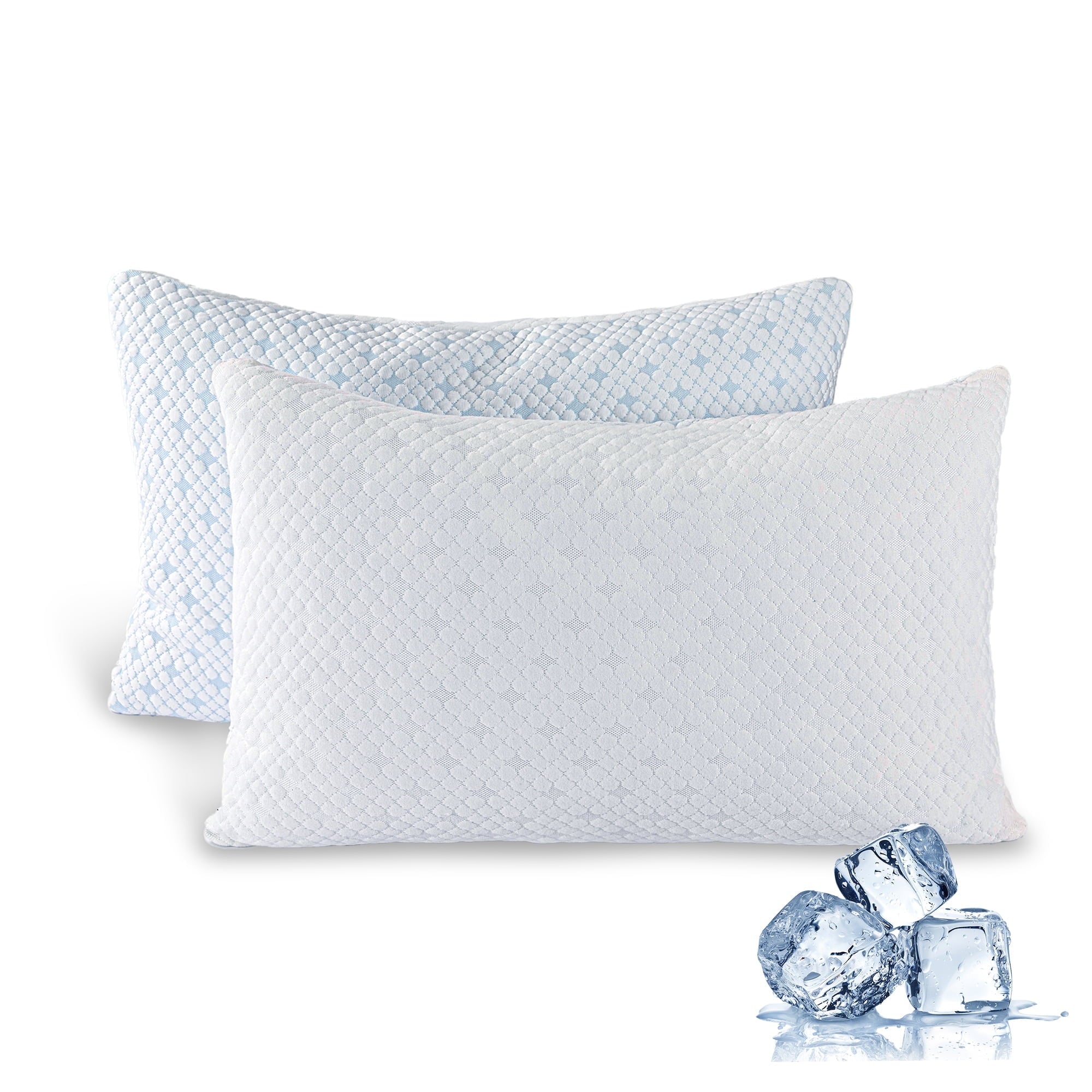 Fluffy Shredded 2-Pack Adjustable Cooling Bed Pillows, Shredded Memory Foam Pillows Set of 2, Standard Queen, Dual Sides - Ergonomic Memory Foam Pillow for Neck Pain Support Detail