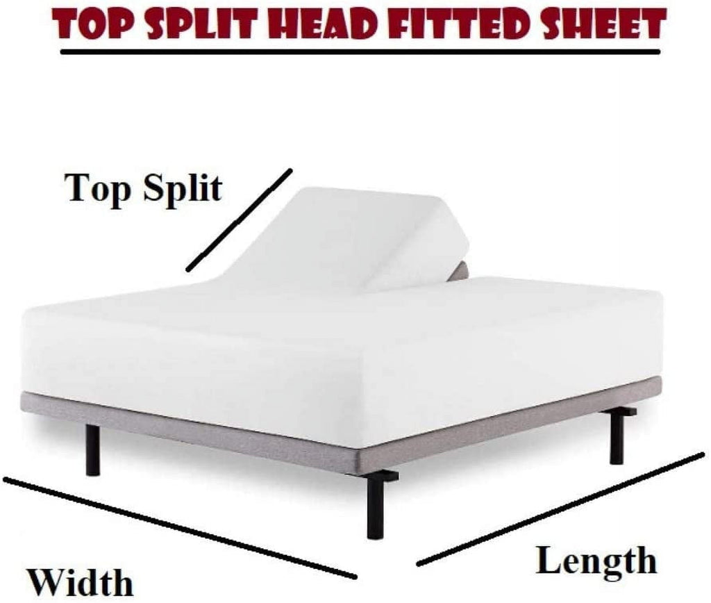 Cooling Sateen Top Split King 100% Egyptian Cotton 1000 Thread Count, Adjustable Beds -Top Split King Sheets Sets (4 Pcs) Split Down... - Luxury Bed Sheet Set with Deep Pockets Detail